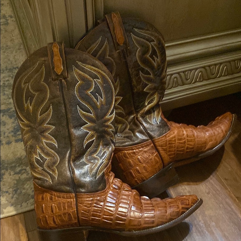 Brown Leather Cowboy Boots - Picture 7 of 9